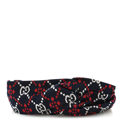 Gucci Cotton GG Ginny Headband S Blue Red 1 of 5