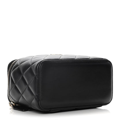Chanel Lambskin Quilted Small Top Handle Vanity Case With Chain Black 4 of 10