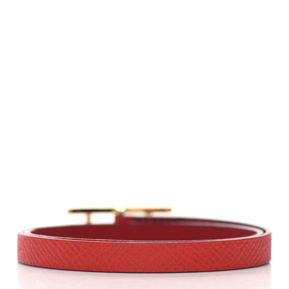 Hermes Epsom Behapi Double Tour Wrap Bracelet S Rose Jaipur Vermilion 3 of 5