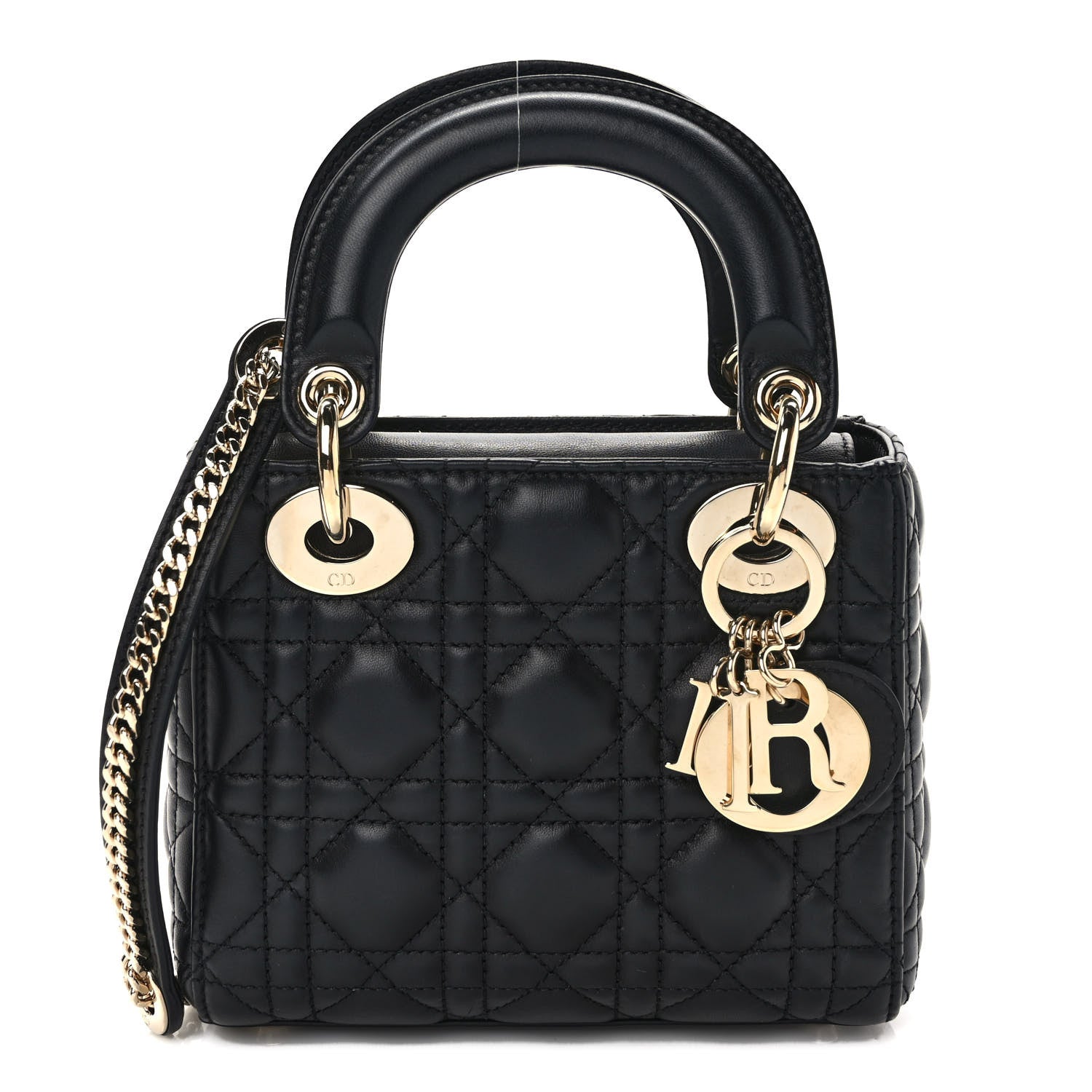 Christian Dior Lambskin Cannage Mini Lady Dior Black 1 of 8
