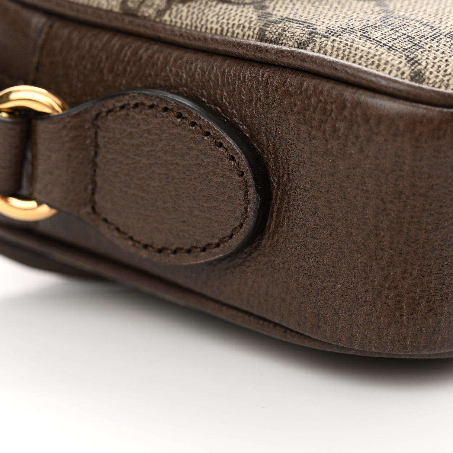Gucci GG Supreme Monogram Textured Dollar Calfskin Mini Ophidia Flap Shoulder Bag Beige Ebony New Acero 11 of 11