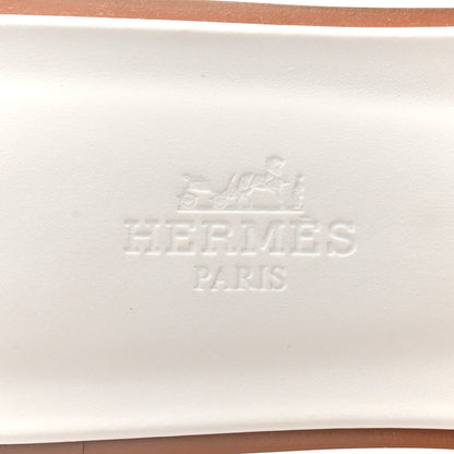 Hermes Box Calfskin Oran Sandals 37 White 7 of 8