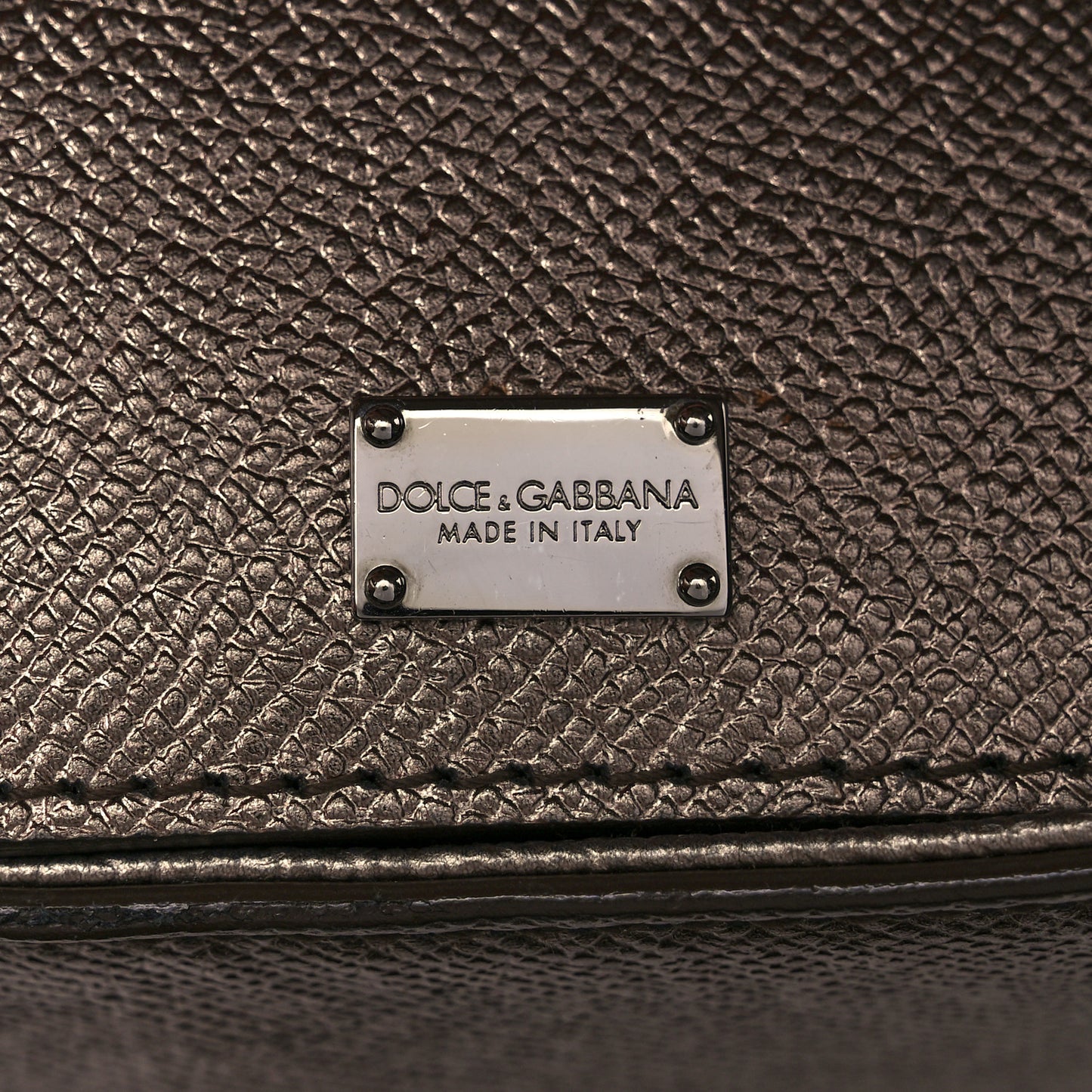 Metallic Dauphine Large Miss Sicily Satchel Bronze