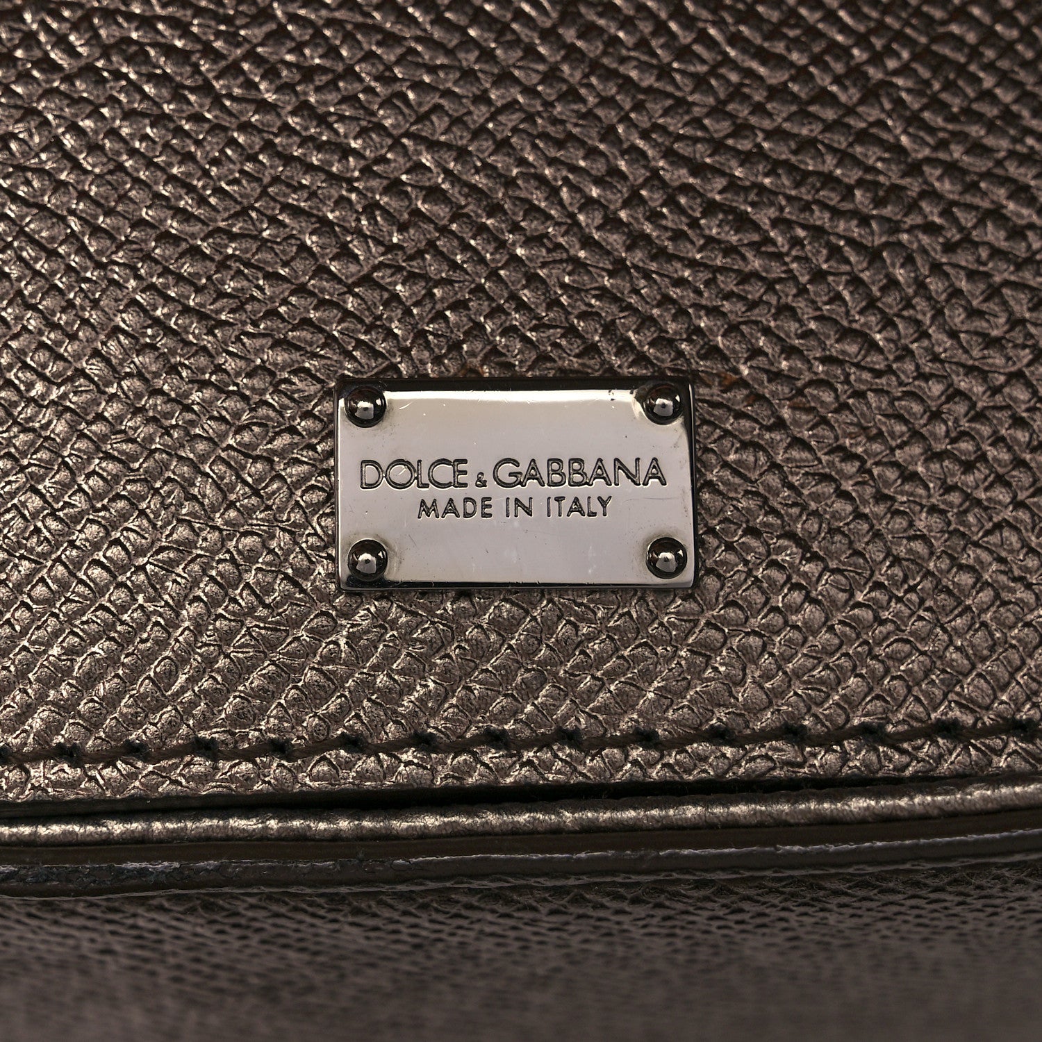 Dolce & Gabbana Metallic Dauphine Large Miss Sicily Satchel Bronze 10 of 11