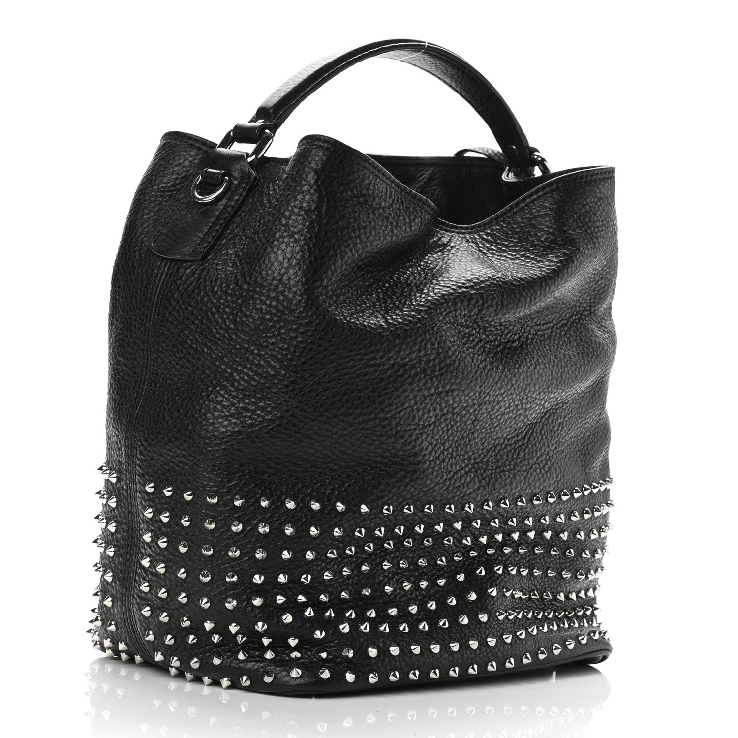 Burberry Calfskin Studded Medium Susanna Hobo Black 3 of 9