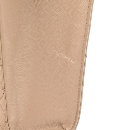 Saint Laurent Grain De Poudre Mixed Matelasse Large Triquilt Monogram Satchel Dark Beige 14 of 25