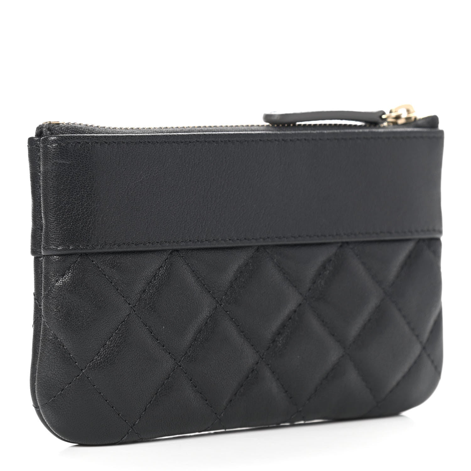 Chanel Sheepskin Quilted Small Vintage Mademoiselle Cosmetic Case Black 3 of 7