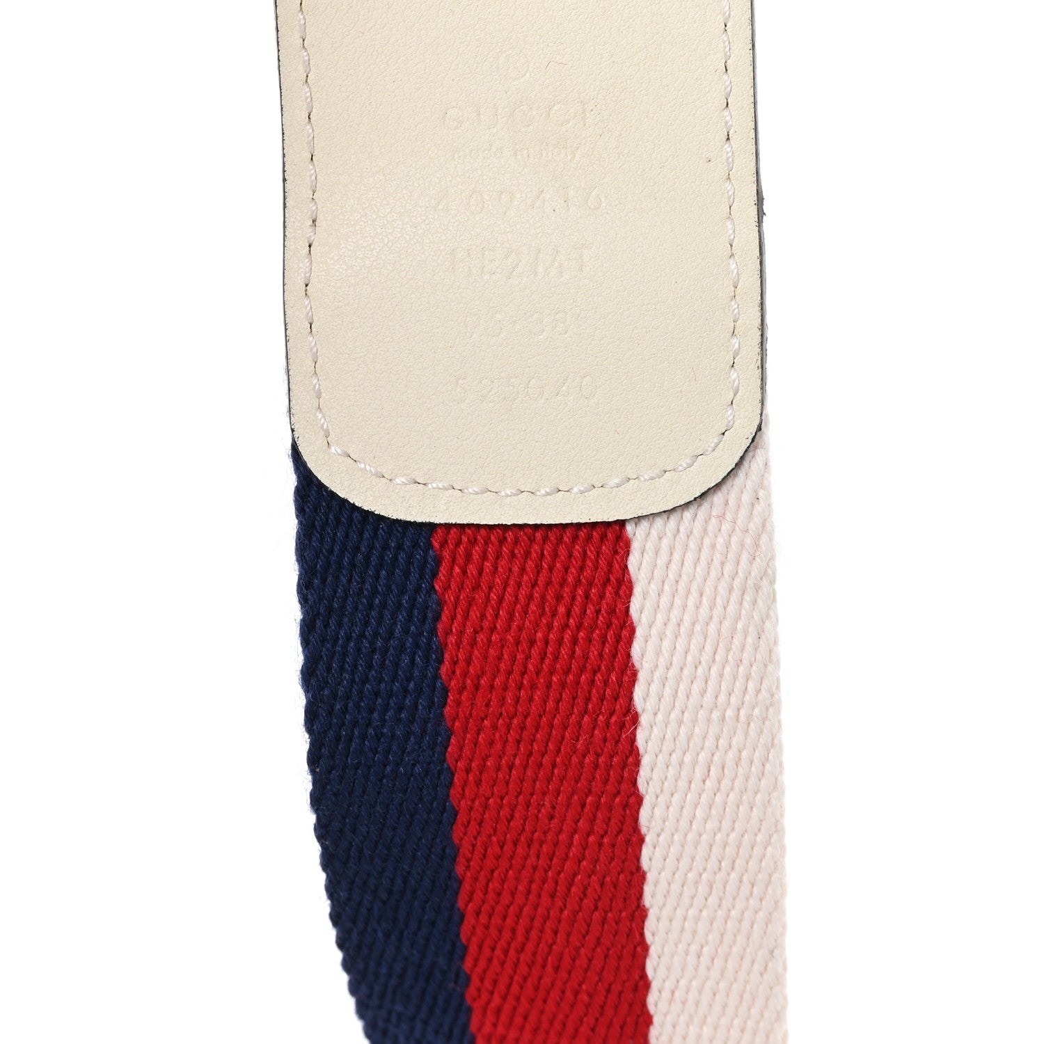 Gucci Nylon Calfskin Sylvie Web Double G 40mm Belt 95 38 Mystic White Hibiscus Red Maritime 3 of 4