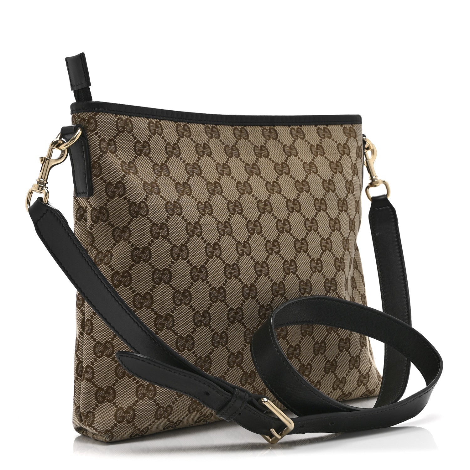 Gucci GG Monogram Web Flat Messenger Bag Black 3 of 11