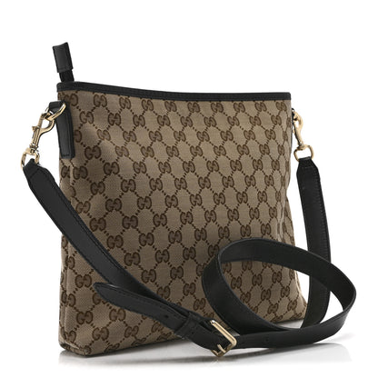 Gucci GG Monogram Web Flat Messenger Bag Black 3 of 11