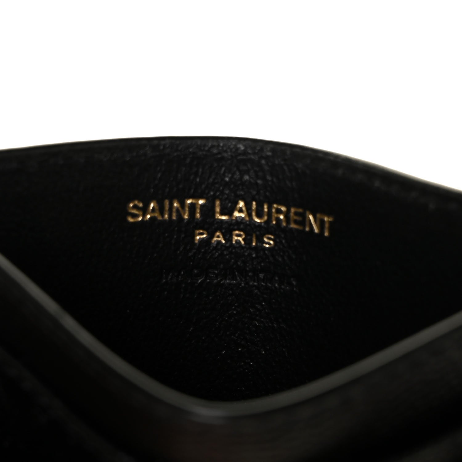 Saint Laurent Grain De Poudre Matelasse Chevron Monogram Credit Card Case Black 6 of 10