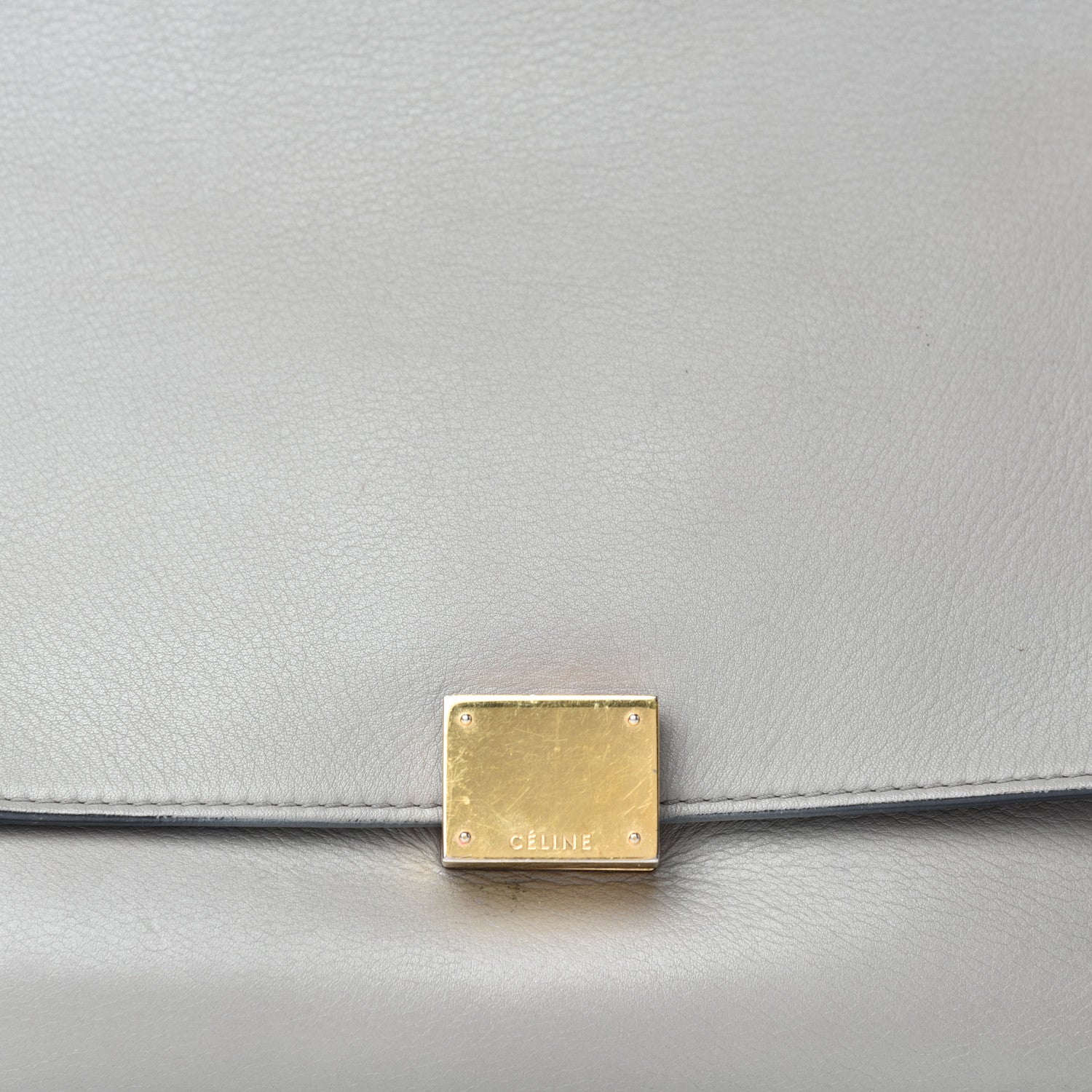 Celine Drummed Calfskin Suede Medium Trapeze 13 of 13