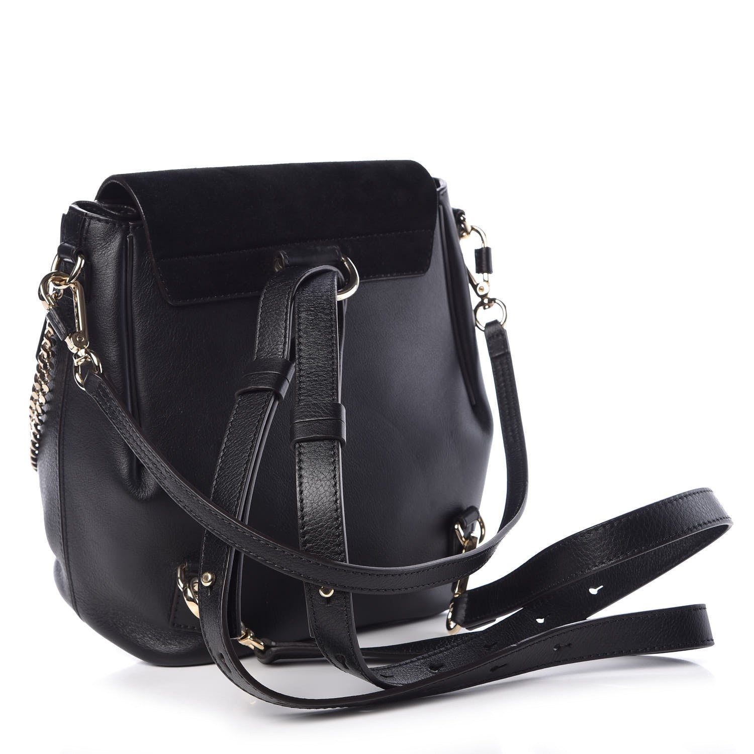 Chloe Suede Calfskin Small Faye Backpack Black 3 of 14