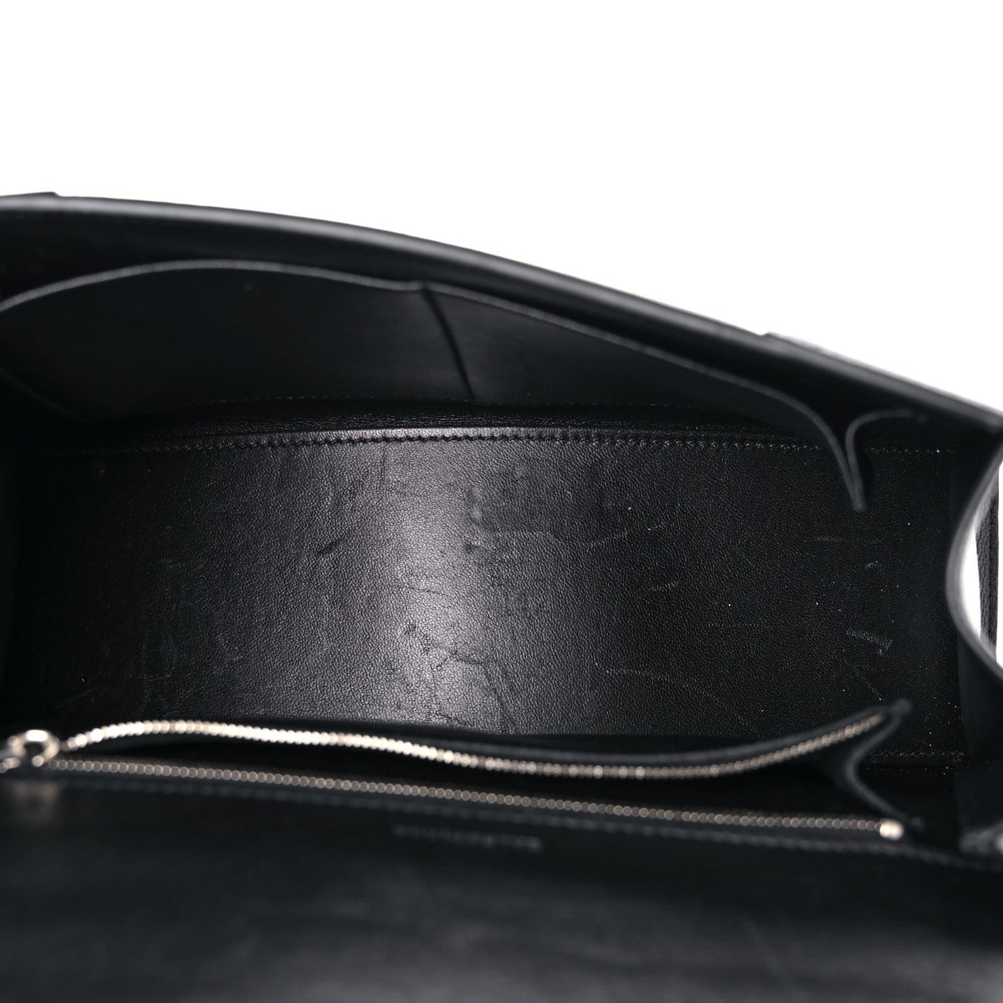 Grained Calfskin Medium Hourglass Top Handle Bag Black