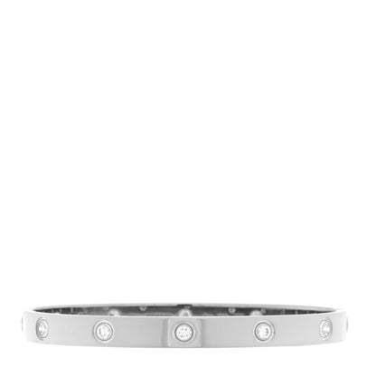 Cartier 18K White Gold 10 Diamond LOVE Bracelet 18 1 of 6