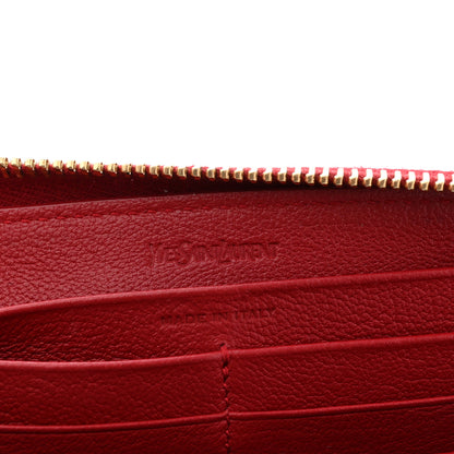 Saint Laurent Chevre Belle De Jour Zip Around Wallet Rouge Orient 6 of 7
