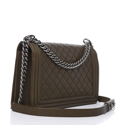 Chanel Caviar Quilted New Medium Boy Flap Khaki 3 of 12