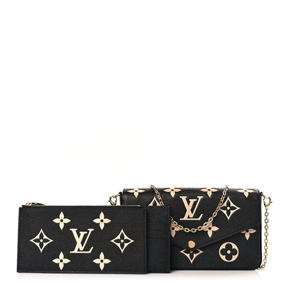 Louis Vuitton Empreinte Monogram Giant Felicie Pochette Black Beige 1 of 10