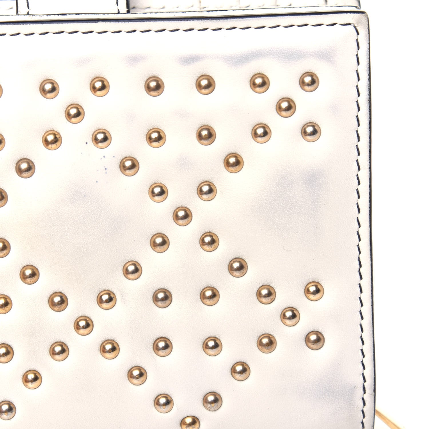 Christian Dior Lambskin Cannage Studded Lady Dior Eden Wallet White 16 of 18