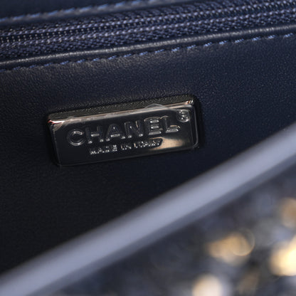 Chanel Sequin Mini Rectangular Flap Blue Black Ruthenium 6 of 11
