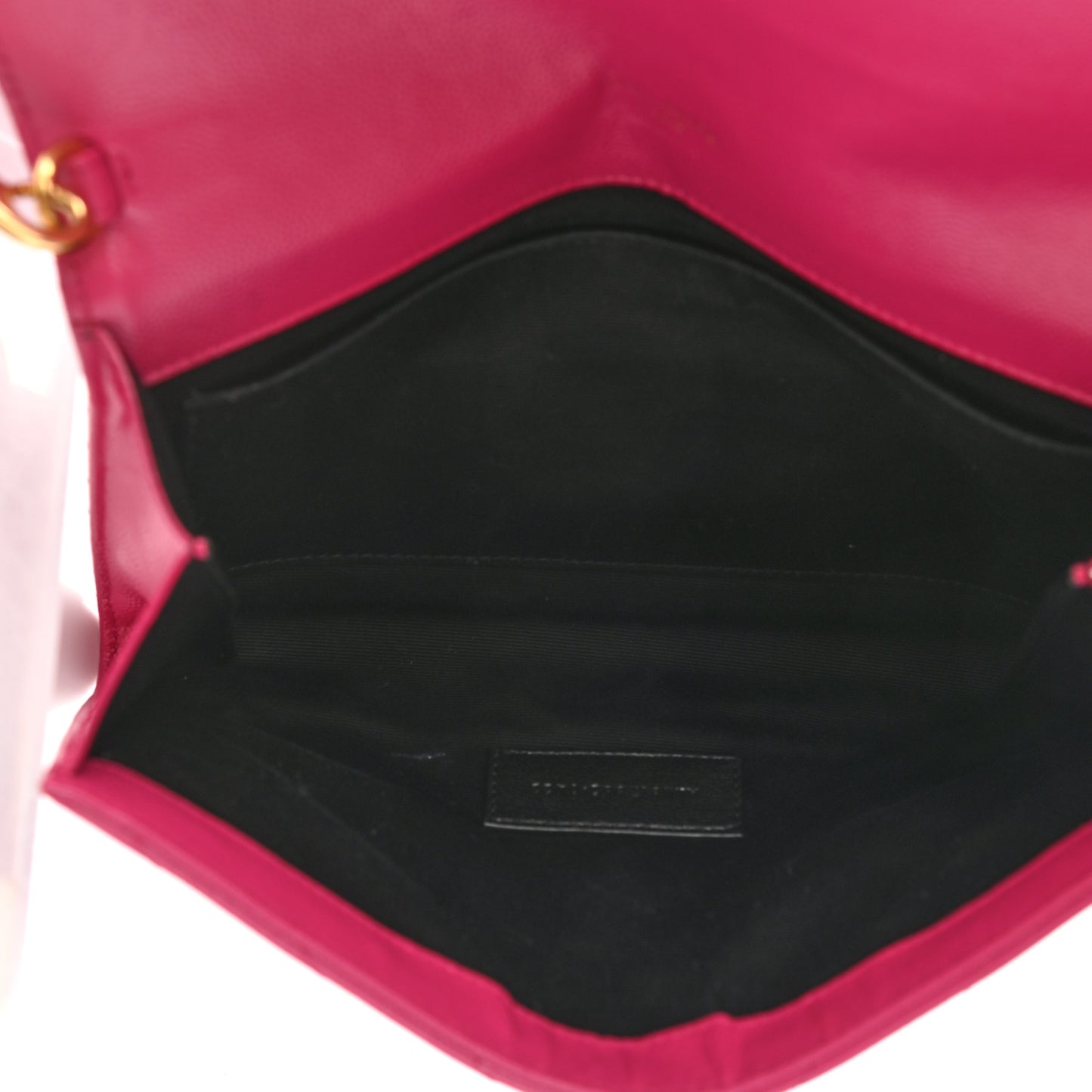 Grain De Poudre Matelasse Chevron Monogram Envelope Clutch Fuchsia