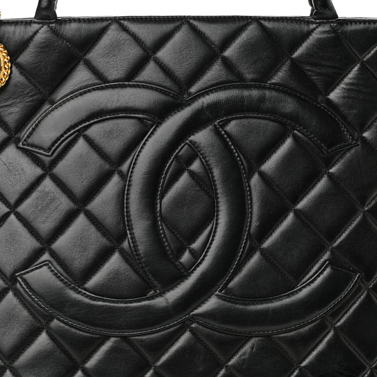 Chanel Lambskin Quilted Medallion Tote Black 8 of 10