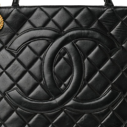 Chanel Lambskin Quilted Medallion Tote Black 8 of 10