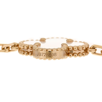 Van Cleef & Arpels 18K Yellow Gold Mother of Pearl 5 Motifs Vintage Alhambra Bracelet 4 of 5