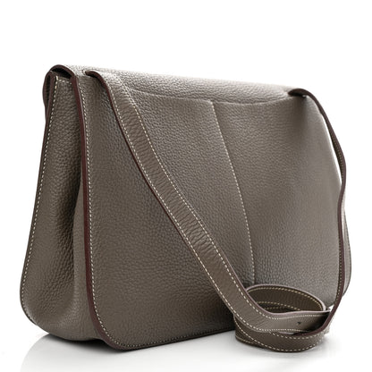 Hermes Taurillon Clemence Halzan 31 GM Etain 3 of 13