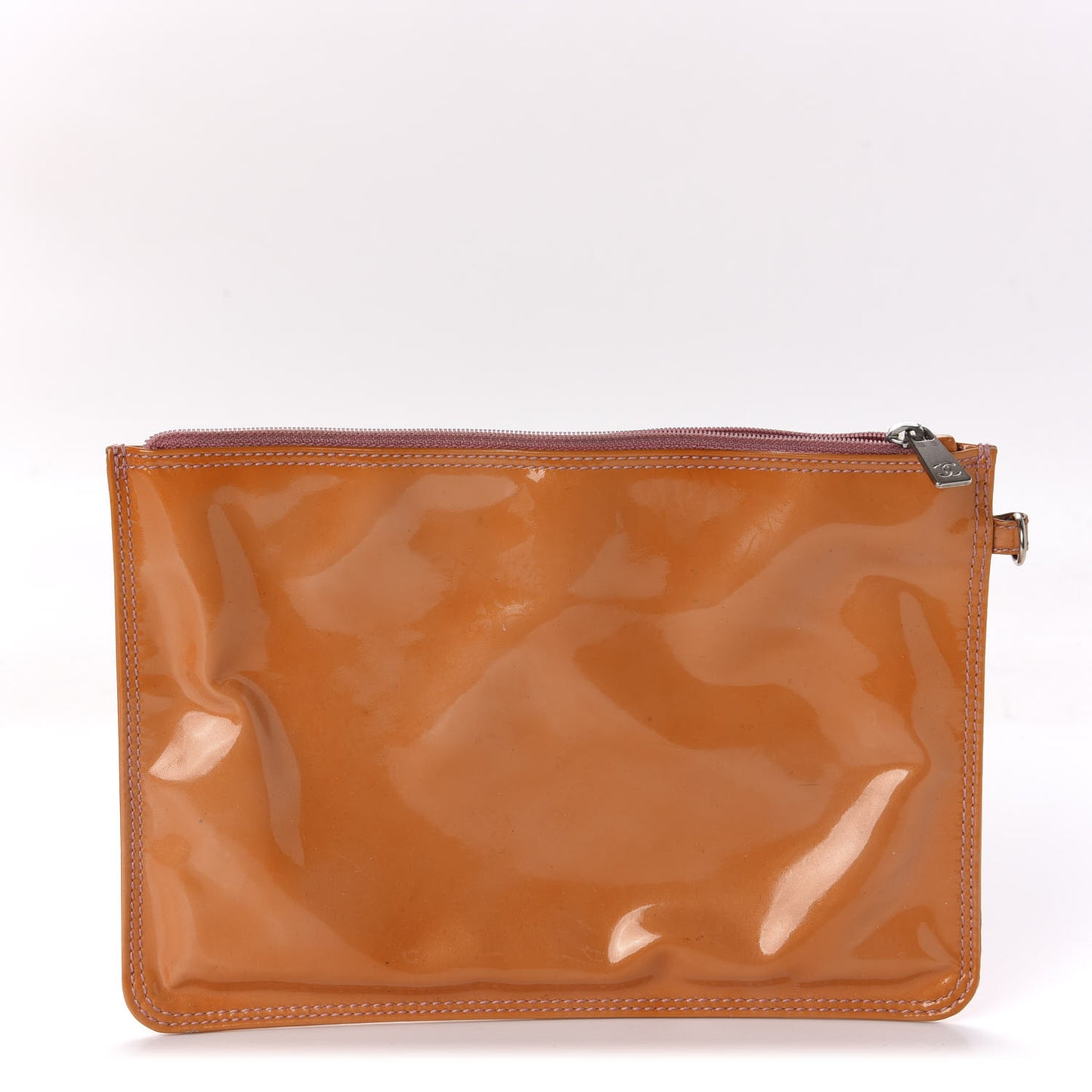 Patent Perforated CC Shopping Tote Orange
