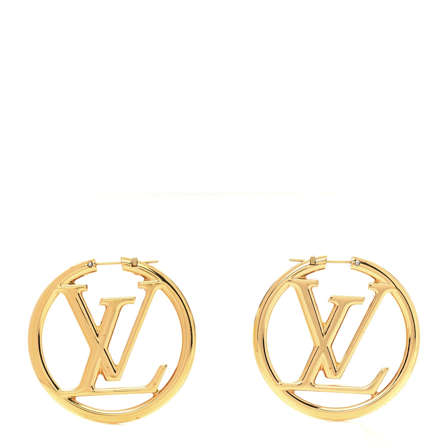 Louis Vuitton Metal Louise Hoop Earrings Gold 1 of 4