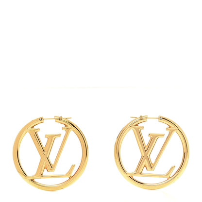 Louis Vuitton Metal Louise Hoop Earrings Gold 1 of 4