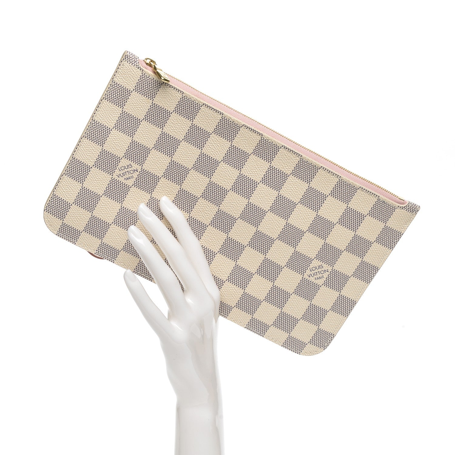 Louis Vuitton Damier Azur Neverfull MM GM Pochette Rose Ballerine 2 of 8
