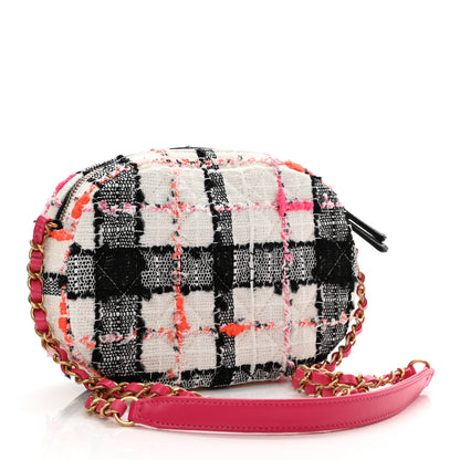 Chanel Tweed Lambskin Quilted Coco Midnight Camera Case White Black Multicolor 3 of 12