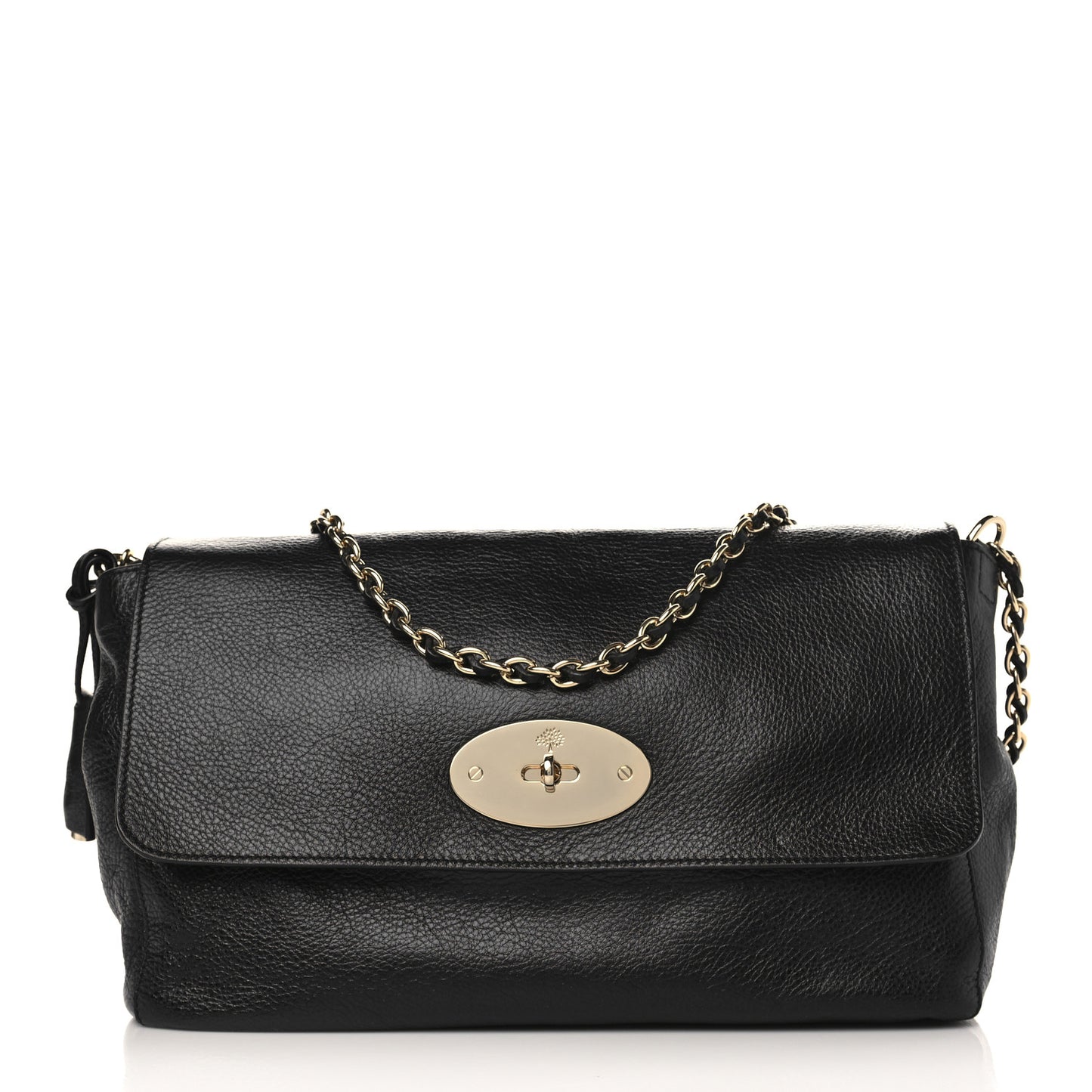 Small Classic Grain Calfskin Medium Lily Black