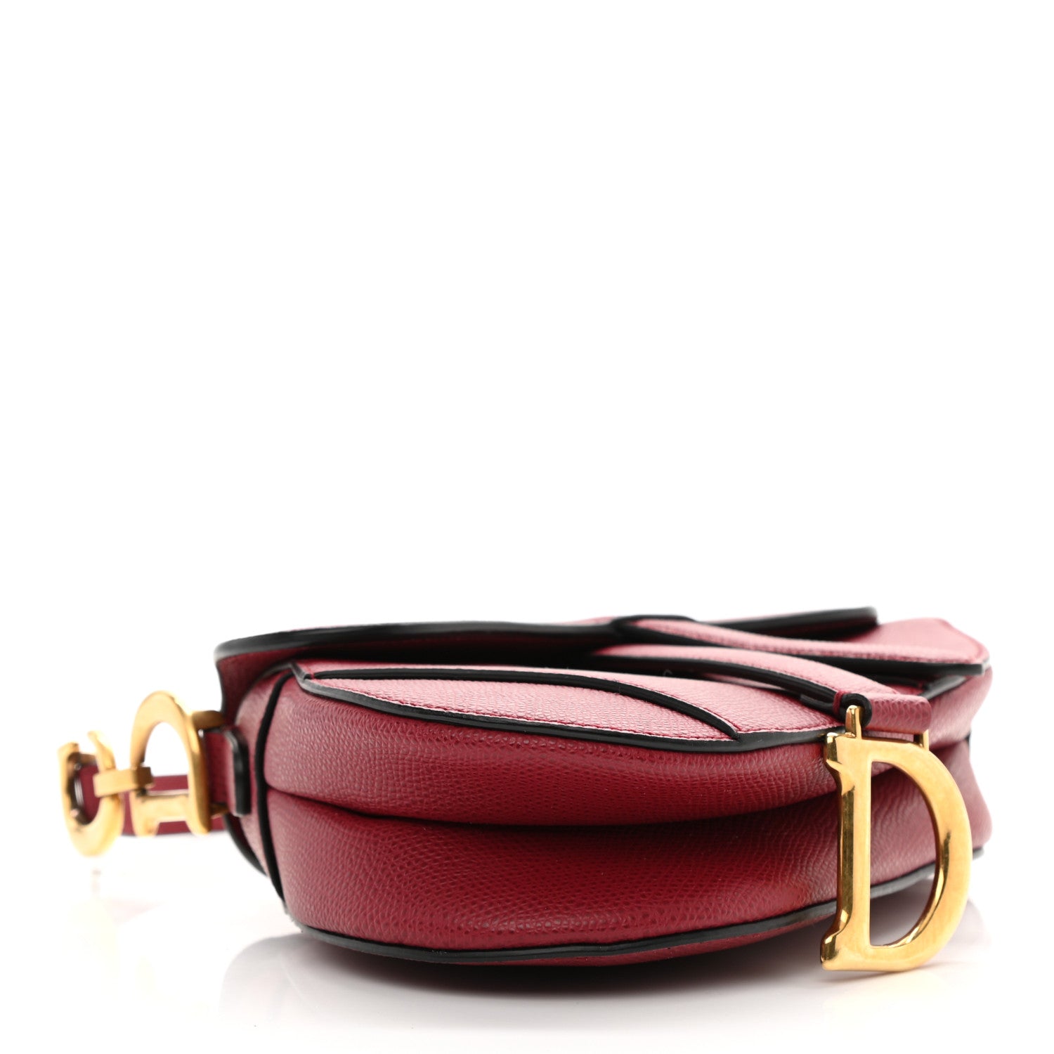 Christian Dior Grained Calfskin Mini Saddle Bag Red 4 of 10