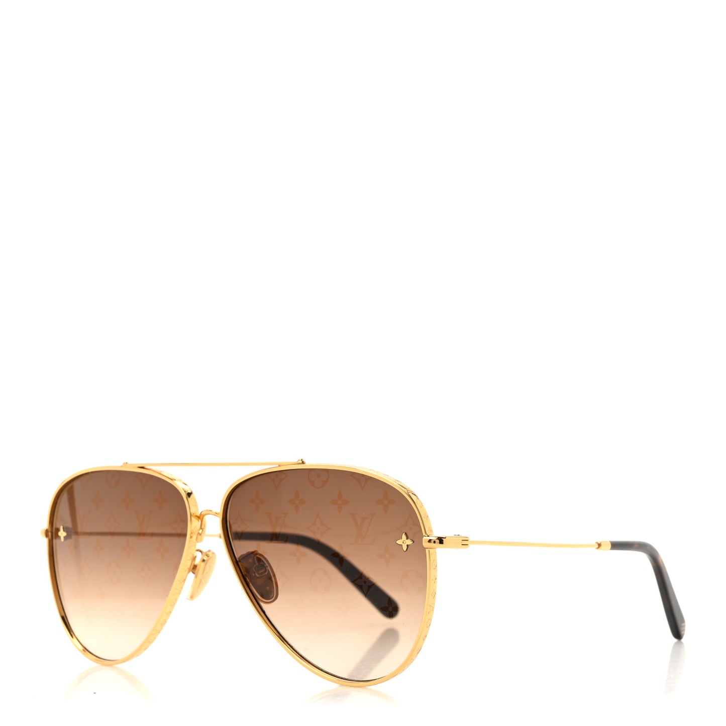 Metal The LV Pilot Sunglasses Z1620U Gradient Brown Monogram