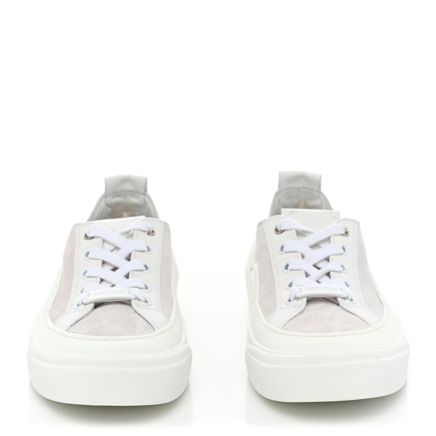 Suede Calfskin VBC Lace Up Sneakers 37 White Natural