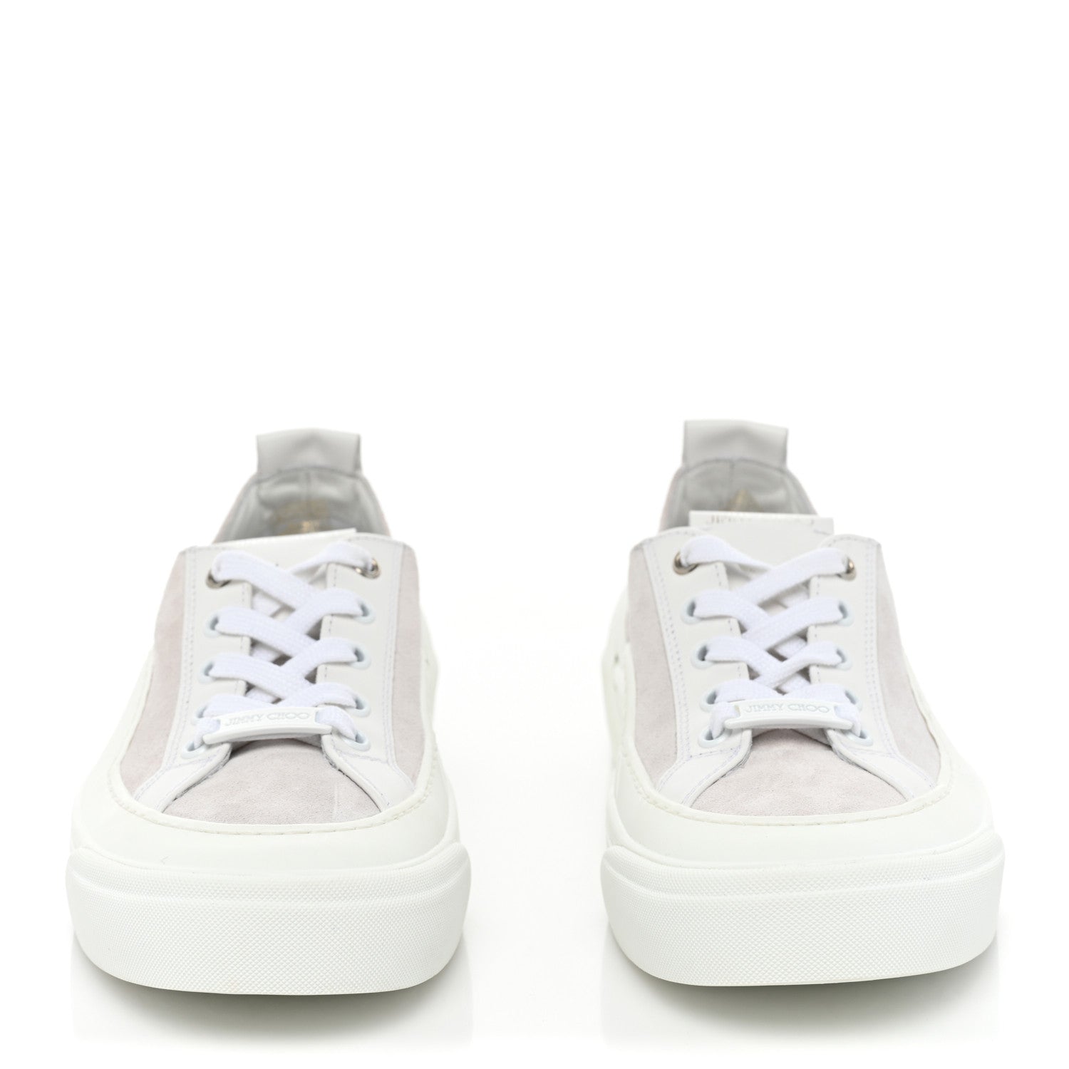 Jimmy Choo Suede Calfskin VBC Lace Up Sneakers 37 White Natural 2 of 10