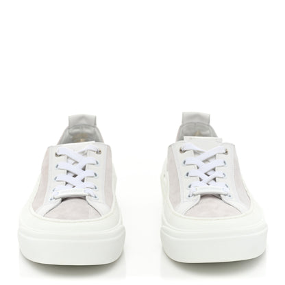 Jimmy Choo Suede Calfskin VBC Lace Up Sneakers 37 White Natural 2 of 10