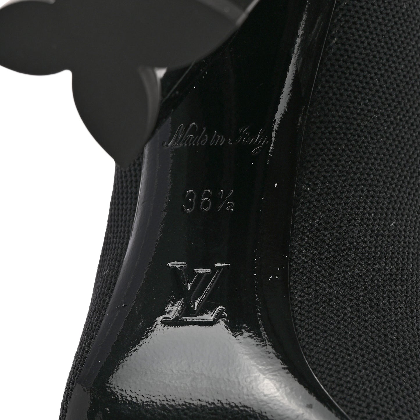 Stretch Fabric Silhouette Ankle Boots 36.5 Black