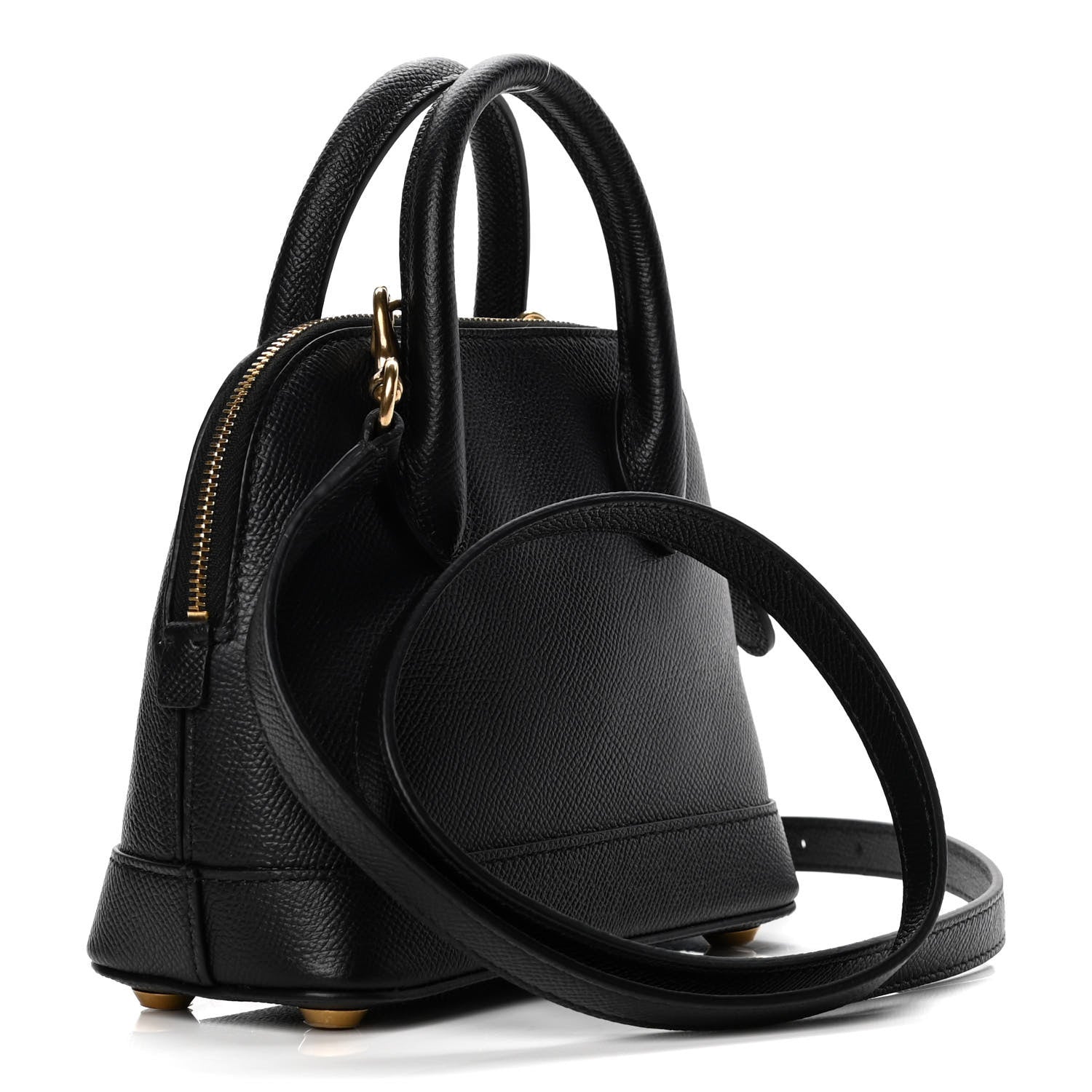 Balenciaga Signature Grained Calfskin XXS Ville Top Handle Bag Black White 3 of 7