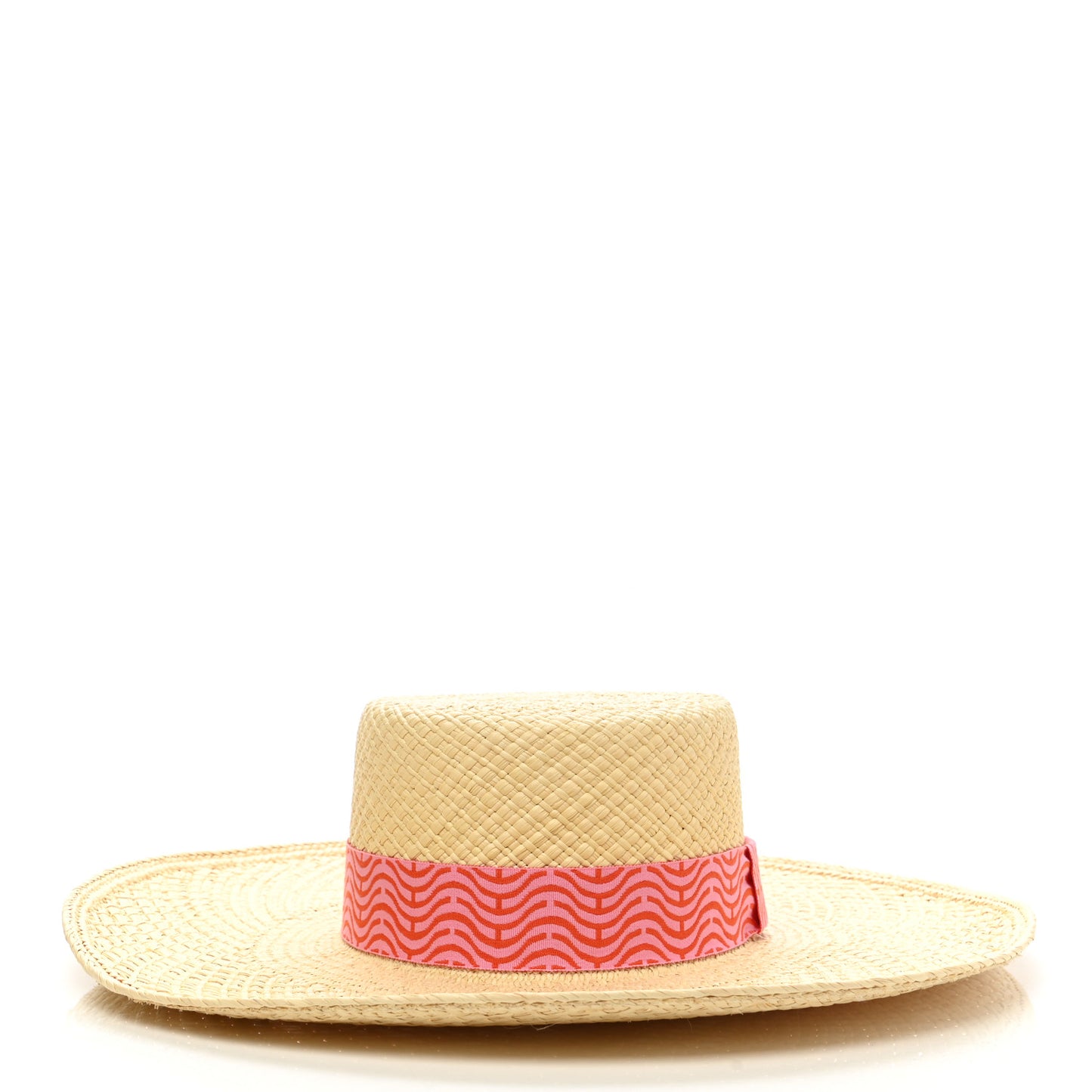 Straw Panama Elettra Hat 57 Naturel Rose Orange
