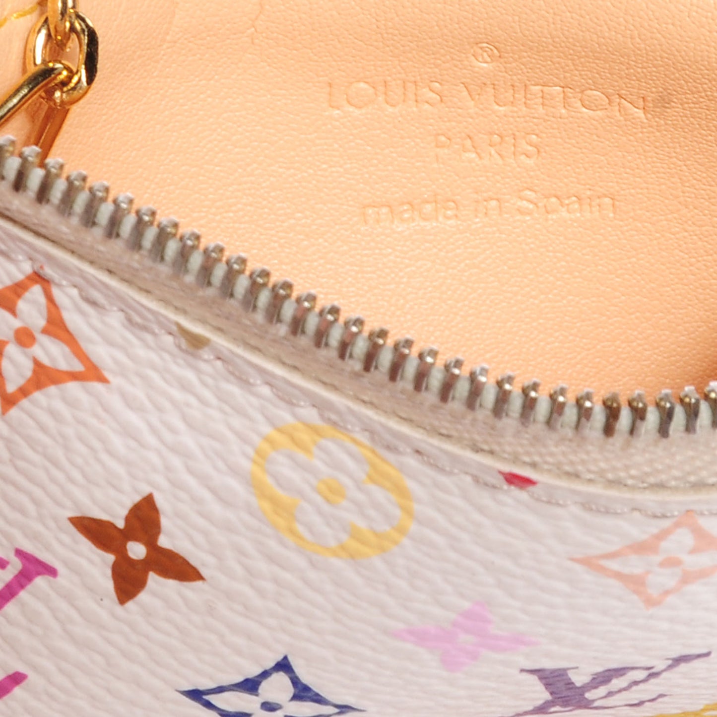 Monogram Multicolor Key Pouch White