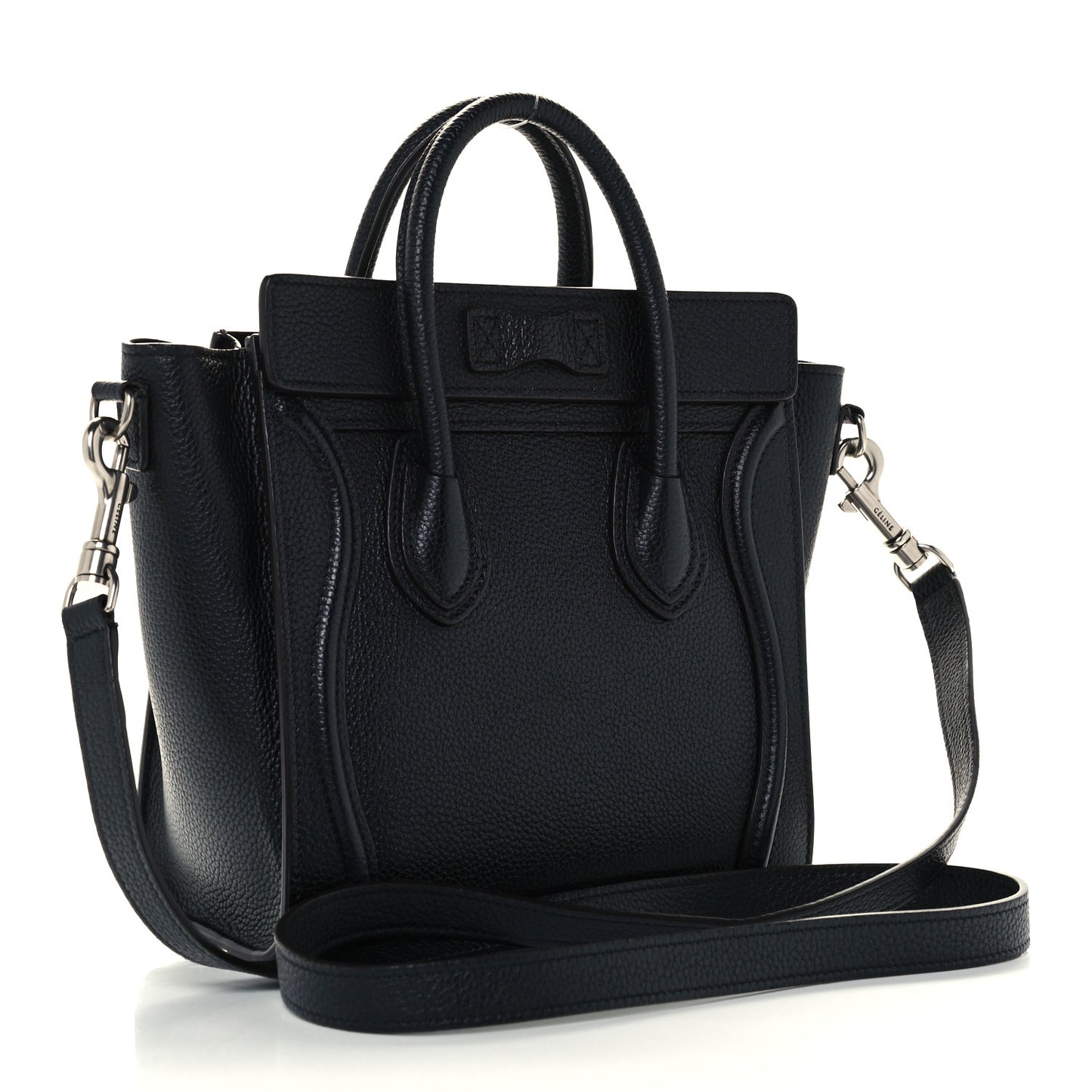 Drummed Calfskin Nano Luggage Black