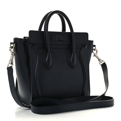 Celine Drummed Calfskin Nano Luggage Black 3 of 10