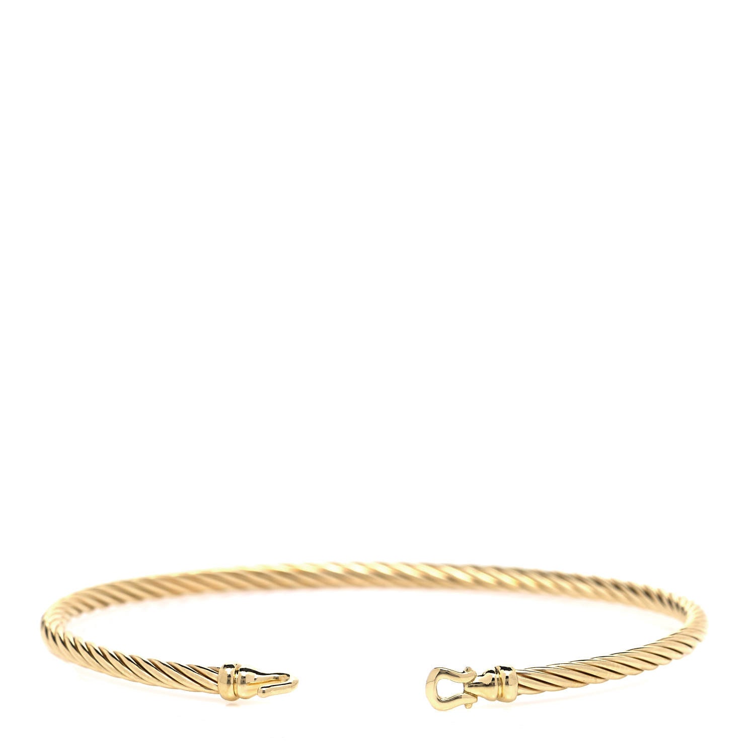 David Yurman 18K Yellow Gold 3mm Cable Buckle Bracelet 4 of 5