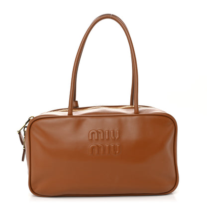 Miu Miu Soft Calf Softy Medium Beau Top Handle Bag Cognac 1 of 10