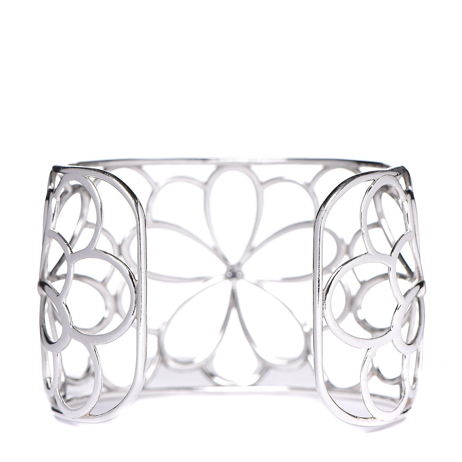 Tiffany Sterling Silver Diamond Garden Cuff Bracelet 3 of 5
