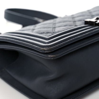 Chanel Calfskin Double Stitch Medium Boy Flap Grey 6 of 13